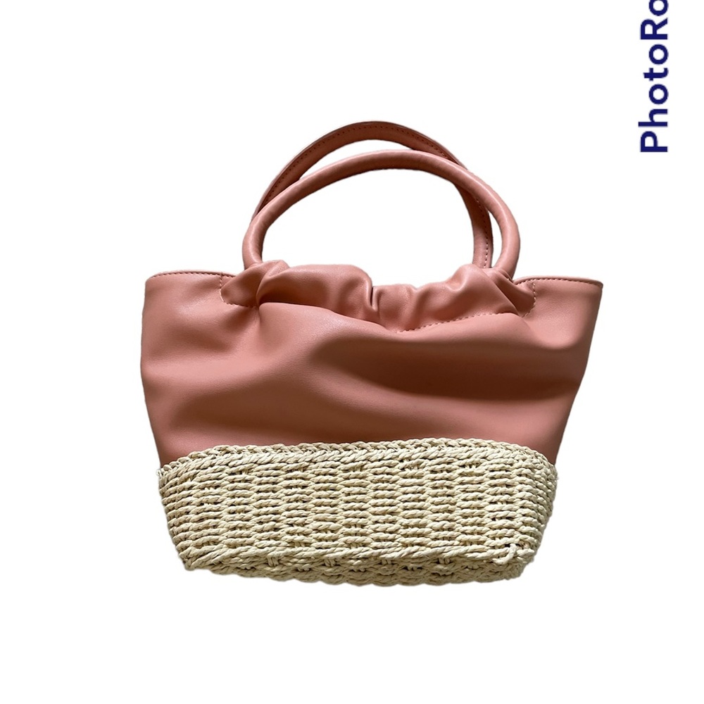 A NEW DAY straw bag mini tote EUC